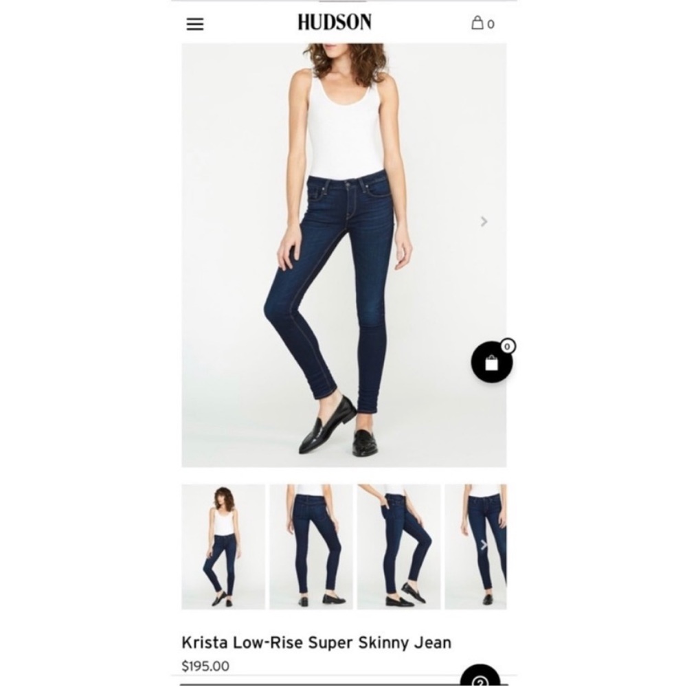 NWT Hudson Krista Low Rise Jeans